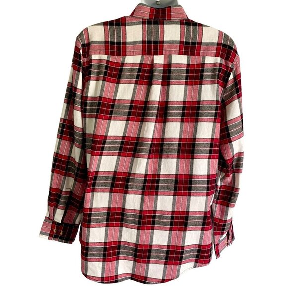 Tackle & Tides Red Black Plaid Cotton Button Down Flannel Shirt Men's Large NEW - Picture 7 of 10
